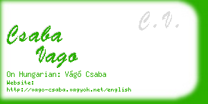 csaba vago business card